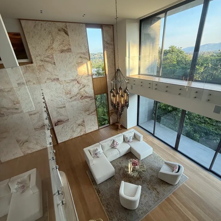 Avadina Hills living room viewed from the upper level